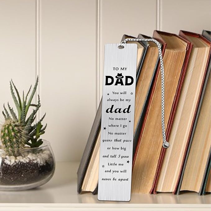 Dad Fathers Day Bookmark Gifts from Daughter, to My Dad Bookmark for Men, Best Daddy Birthday Ideas from Son
