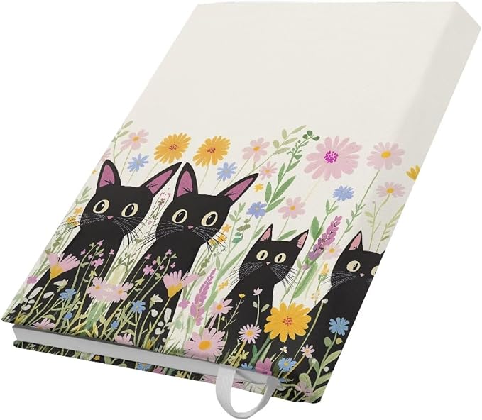 Dreaweet Black Cat Book Covers for Women Kids Book Sleeve Stretchable Book Cover for Hardcover,Paperback Book Sox 9" X 11" School Book Protector Pouch