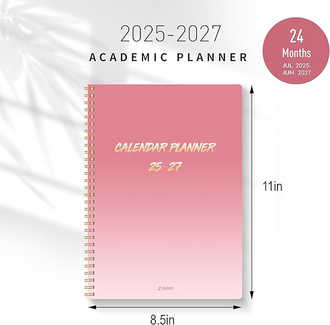 Monthly Planner 2026-2027, 2026 Calendar 18 Months Planner, January 2026 - June 2027, 8.5" x 11", 2026 Academic Calendar Hard PVC Cover with Spiral Bound, Perfect for School & Office for Women & Men