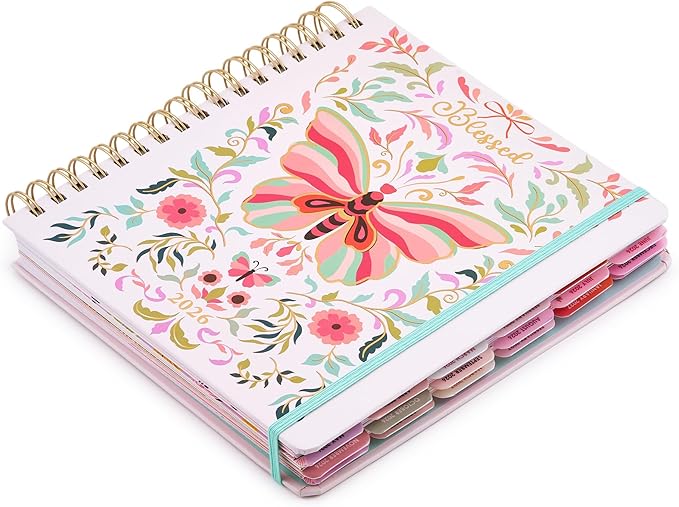 Votum 18 Month Hard Cover Planners/Calendars 10" x 10", January 2026 - June 2027 - Daily, Weekly & Monthly Organizer with Pens, Stickers, and a Sturdy Cover - Blessed