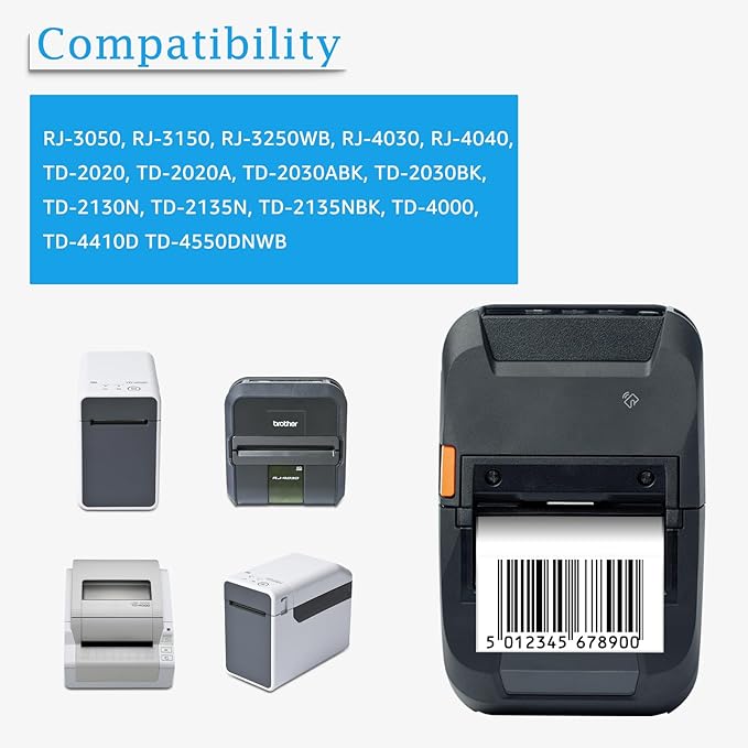 NineLeaf 3 Roll (1500 Labels) Compatible for Brother RD-S05U1 RDS05U1 51mm 2'' x 1'' File Folder White Paper Labels for RJ-3050 RJ-3150 RJ-3250WB RJ-4030 RJ-4040 TD-2020 TD-2020A TD-2030ABK TD-2030BK