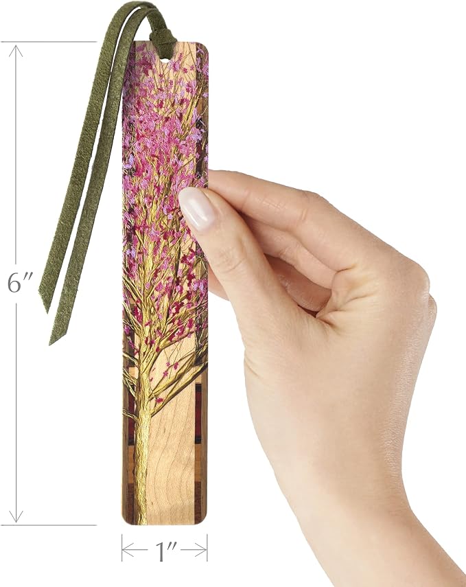 Cherry Tree Wooden Bookmark | Japanese Sakura Cherry Blossom Tree Art | Gift for Gardeners, Flower Lovers, Nature Lovers, Tree Lovers, Botanical Art Lovers & Readers | Handmade in the USA