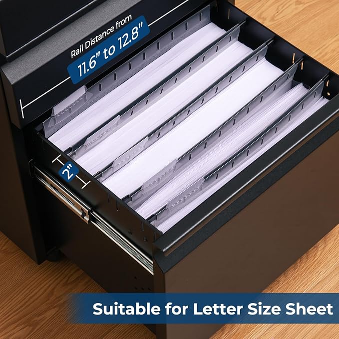 Y YOMA Plastic Extra Capacity Hanging File Folder, Letter Size, 2” Expansion, 6 Pack Clear Reinforced Expanding Hanging Folders with Tabs, Heavy Duty Waterproof Accordion for Bulky Files