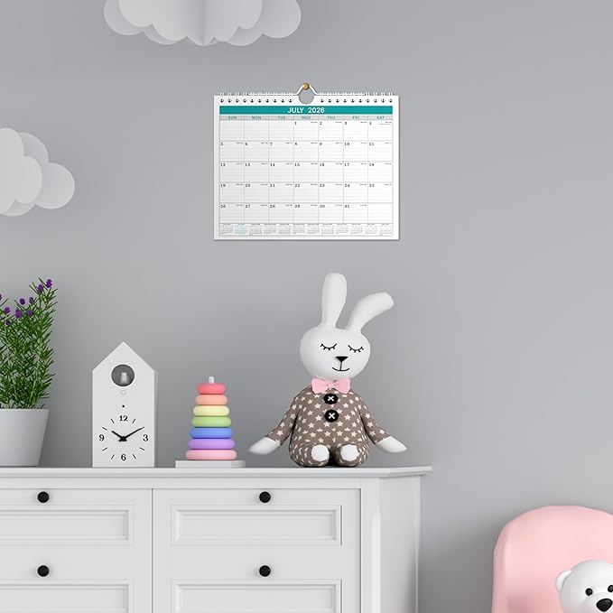 2026 Wall Calendar, 8.5" x 11", January 2026 to December 2026, with Twin-Wire Bound, Writing Blocks