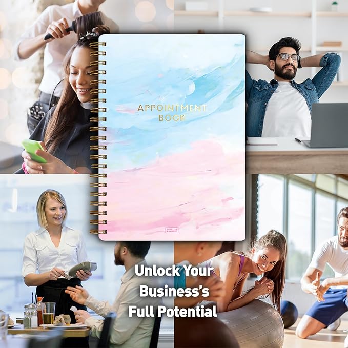 S&O Appointment Book with 15 Minute Slots, Daily Hourly Daybook 6AM to 9PM, Salon Slot journal, meeting Calendar, Everyday Schedule Organizer, Four Column Day Planner with Hourly Schedule, 2026 +