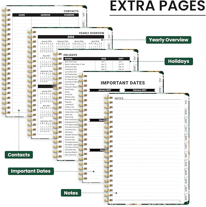 Planner 2026-2027, Monthly and Weekly Academic Planner July 2026 - June 2027, Hardcover Student Teacher Planning Agenda Calendar Book with Tabs, Perfect for Office School Supplies, A4 (8.5" x 11") - Butterfly