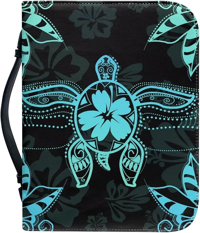 Sea Turtle Bible Cover Case Book Protector for Book Lovers Bible Cover Vegan Leather Carrying Book Case Sea Turtle Bible Study Accessories Supplies Size：XL