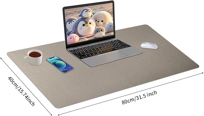 Bloss Pearl Gray Desk Mat 31.5"x15.7", Desk Matt for Desktop, Waterproof Large Desk Pad, Computer Mat for Office/Home/Decor/Christmas Desk Mat