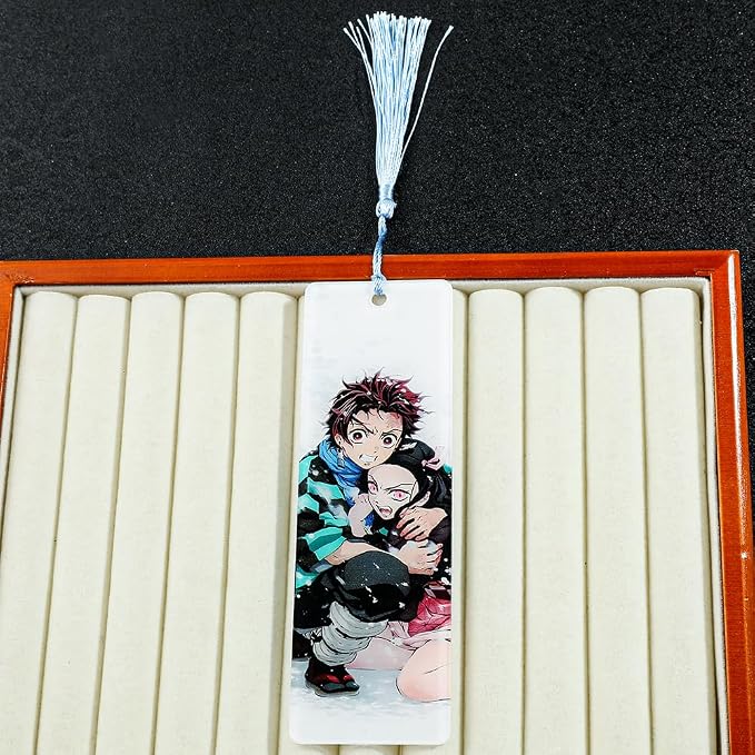 Anime Demon Kamado Acrylic Bookmark - Anime Tanjiron Zenitsu Giyuu Kyoujurou Figure Page Mark Reading Tool, Holiday Gifts for Reading Fans Book Lovers Bookworm (Style H)