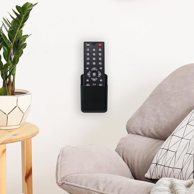 6 Pcs Remote Control Holder Wall Mount, TV Remote Controller Holder - Self Adhesive Marker Holder Wall Mount Pen Holder Storage Organizer for Home Office School (Black)