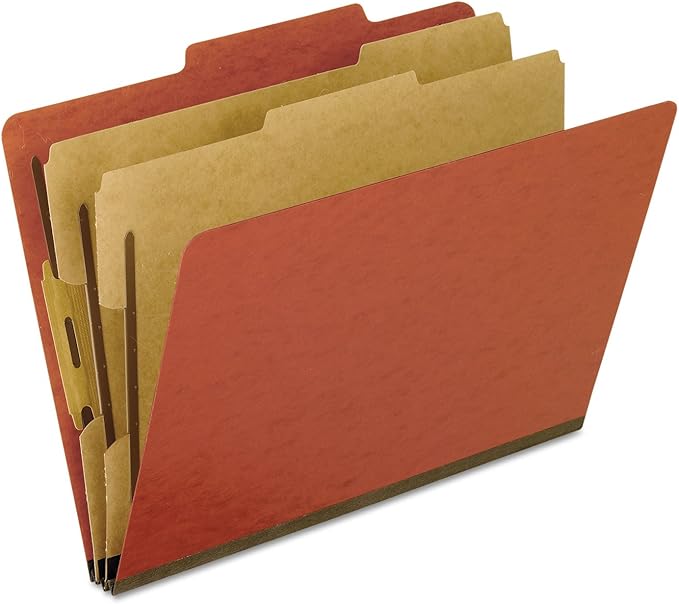 Pendaflex Moisture-Resistant Classification Folders, Letter Size, Red, 10 Count (Pack of 1)