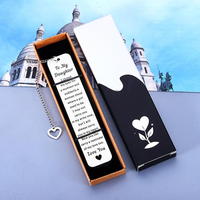 Book Gift for Teen Girls, Back to School Supplies for Daughter, Wedding Bride Gifts for Adult Daughters, 17th Birthday Gifts for Girls, Engraved Bookmark for Daughters, to My Daughter Gift