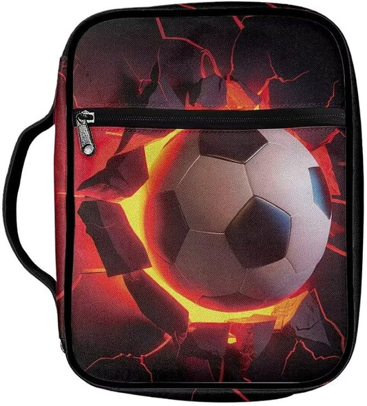 Coldinair Football Bible Cover with Handles,Zippered Bible Carrying Case for Women Men Bible Tote Bag Bible Book Cover Accessories,Christian Church Bag Purse