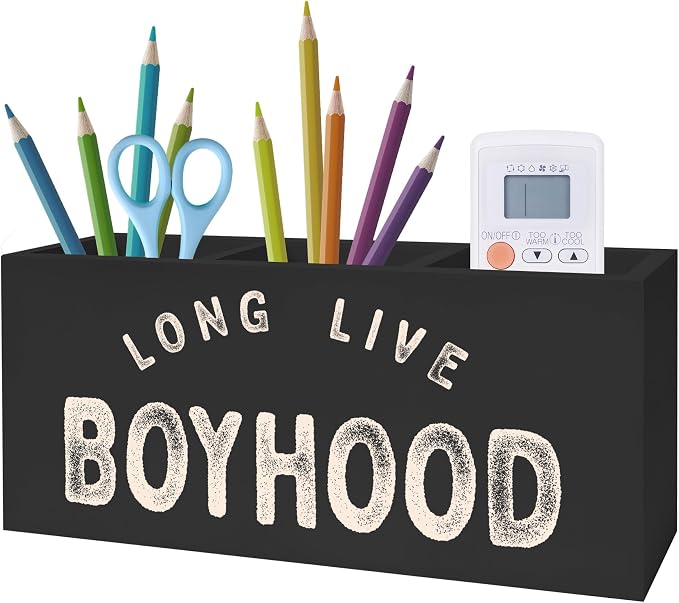 Long Live Boyhood Pen Pencil Crayon Holder for Boys, Kids Toothbrush Holder, Boys Room Decor, Back to School Gifts Essentials for Kids
