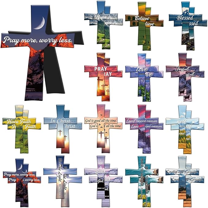 Wxiben Christian Magnetic Bookmarks Gifts - 32 Pcs Bible Verses Cross Bookmark Inspirational Religious Book Page Magnet Markers Clips for Women Men Book Lovers Reading Church Office Supplies