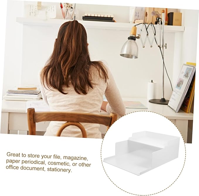 Homoyoyo 2pcs Multi-purpose File Storage Organizer Hips Document Holder for Office Study and Dorm Use Smooth Finish Easy to Store