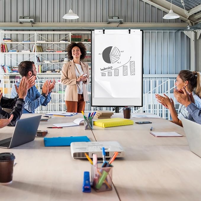 TANKEE Mobile Whiteboard Dry Erase - 40 x 26 Inches Portable Magnetic White Board Easel Flip Chart Stand with 25 Sheets Paper Pad