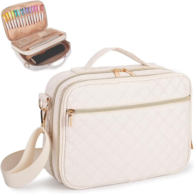 2 Layers Bible Cover for Women,Large Bible Case with Handles Shoulder Strap,Carrying Bible Bag Scripture Case Church Bag Bible Protective with Pocket