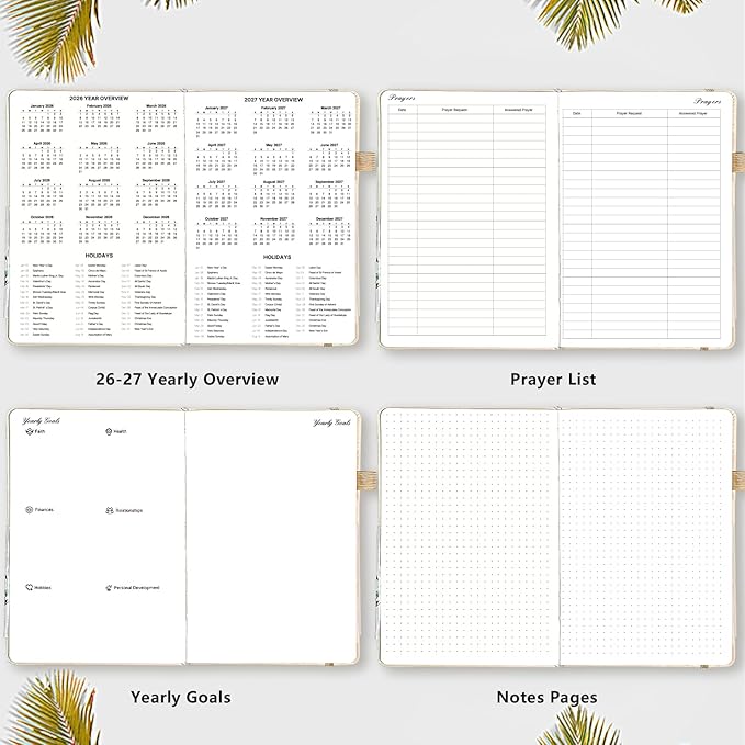 2026 Christian Planner in Beige – Elegant 12-Month Bible Journal and Prayer Notebook, Scripture-Based Weekly Planner, Christian Gifts for Women, Minimalist Hardcover