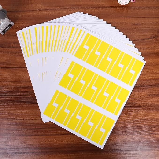15pcs p Shape Cable Labels Blank Stickers for Easy Identification Organization Tear Resistant Tags for Networking Cables Yellow Green