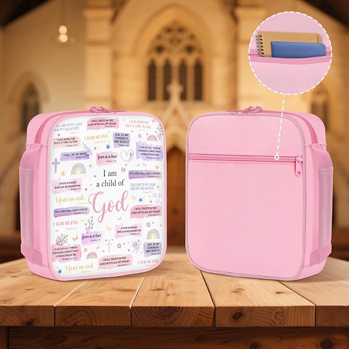 Bible Cover for Women, Bible Holder, Bible Cover With Handles, Bible Carrying Case, Bible Bags With Zipper and Pockets