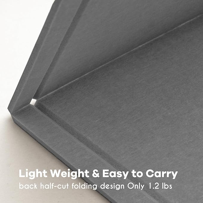 Lightomorrow Bulletin Board, 35 x 17 1/2 inches Felt Board - Decorative Pin Board, Cork Board Alternative for Wall, Foldable Self-Adhesive Vision Board Prayer Board with 20 Pushpins - Gray