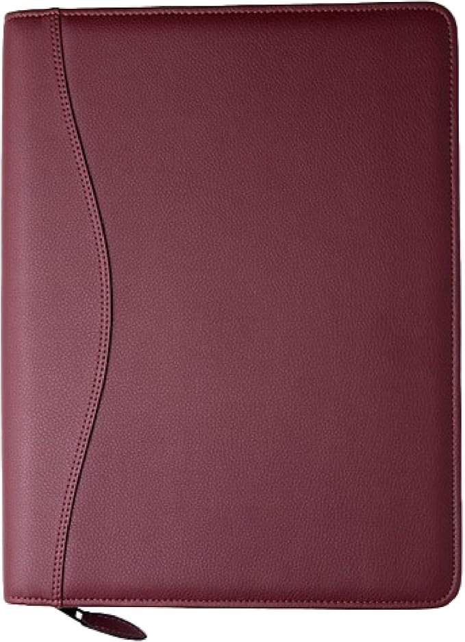 Planner Pad Spiral Bound Executive Size Cover, Fits 8 1/2 x 11” Size Planner Pages, Burgundy Faux Leather