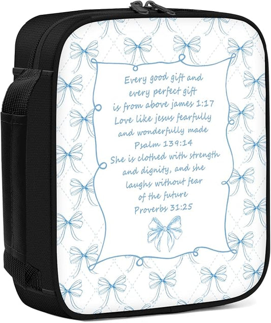 Bible Cover for Women, Bible Holder, Bible Cover With Handles, Bible Carrying Case, Bible Bags With Zipper and Pockets