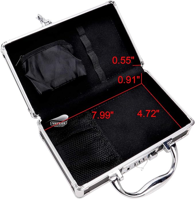 Vaultz Locking Medicine Case with Combination Lock - Portable Lock Box Briefcase for Medications, Cash & Valuables, Organized Storage Case with Handle, 1 Pack (8.38x5.75x2.75)