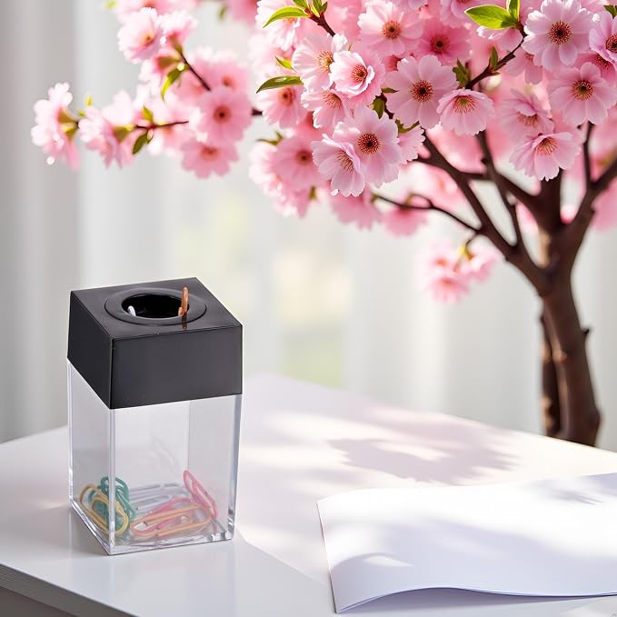 Multicolour Magnetic Paper Clip Dispenser Holder Paperclip Dispenser for Office School Desk Supplies Holders and Dispensers Desk Accessories and Workspace Organizers Office and School Supplies
