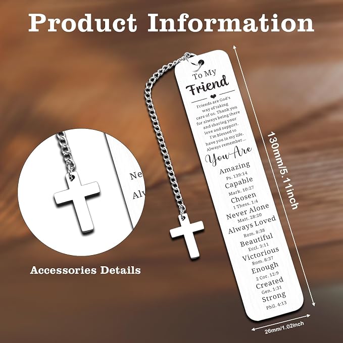 Christian Gifts for Women Friends - Friendship Gifts for Women Mothers Day Graduation Gift for Best Friend Birthday Gift for Girls Christian Bookmarks for Her Besties Bible Verse Bookmark