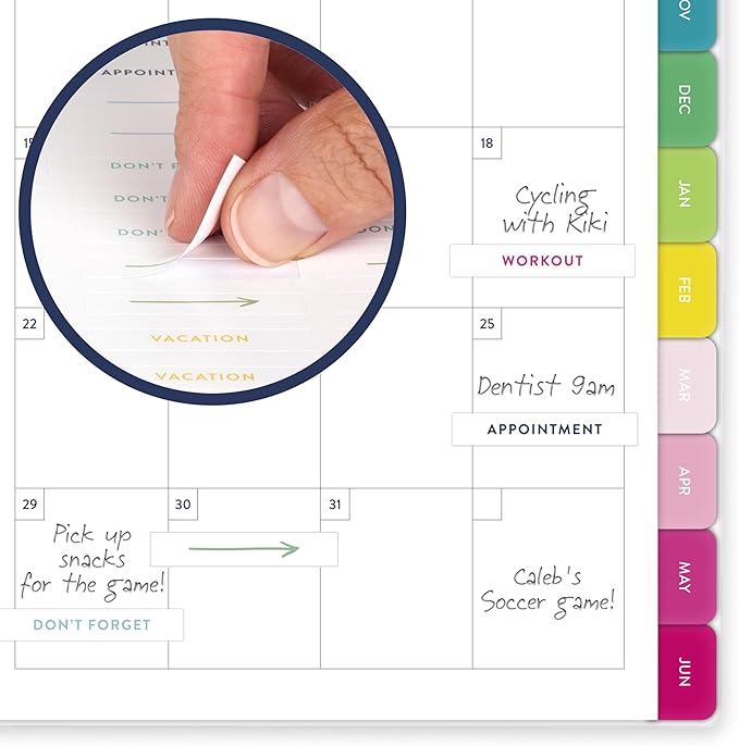 AT-A-GLANCE Planner 2026-2027 Weekly & Monthly Academic 12-Month July-June, 5-1/2" x 8-1/2", Simplified by Emily Ley, Happy Stripe (EL49-200A)