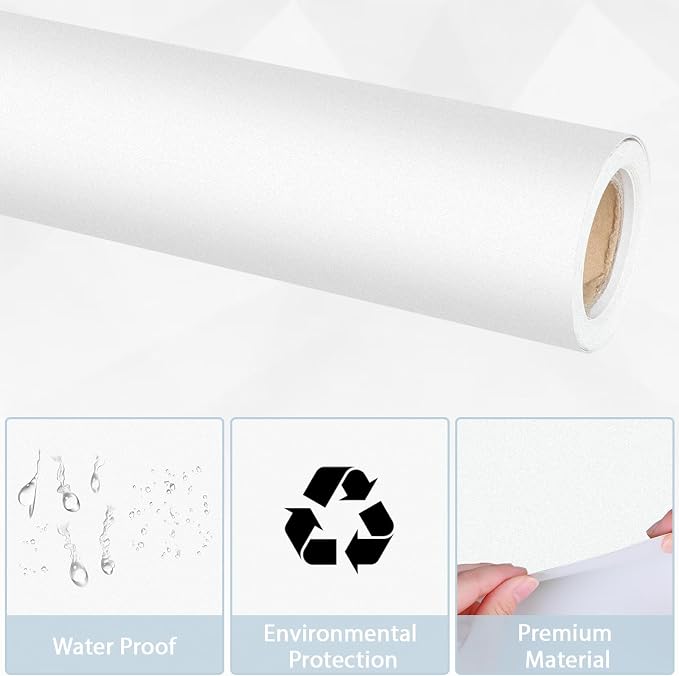 Qyeahkj White Bulletin Board Paper Roll White Bulletin Board Background Paper Fade Resistant Classroom Decoration Poster Art Craft Home Wall Education Decoration Supplies 17.7in x 20ft