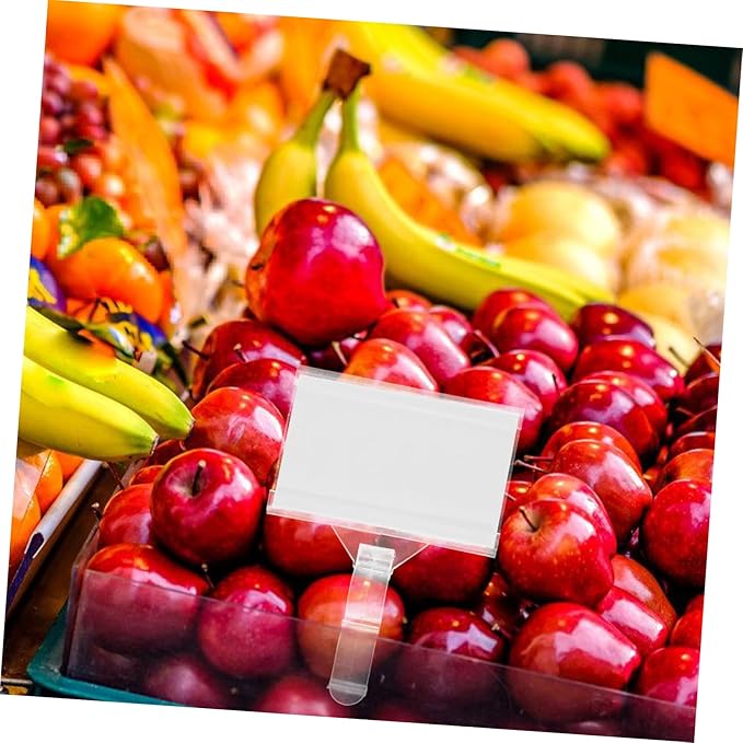 60pcs Shelf Tag Holders Price Labels for Supermarket Plastic Rack Card Holders Retail Display and Organization