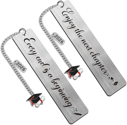 2025 Graduation Gifts for Him Her,Graduation Inspirational Bookmark Elementary High School Seniors College Graduation Gifts for Nurse Students Book Lovers-2Pcs