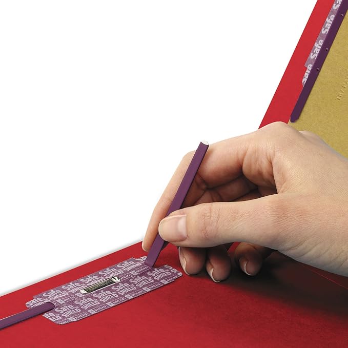 Smead End Tab Classification Folder, Legal, Straight, 2 Dividers, Bright Red, 10 per Box (29783)