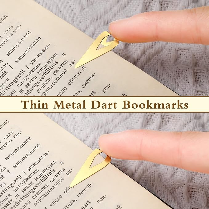 180 Pieces Metal BookDarts Bookmarks Bulk Mini Tin Brass Book Line Marker Mixed Page Marker Clips for Reading Readers Book Lovers Men Women, 3 Colors