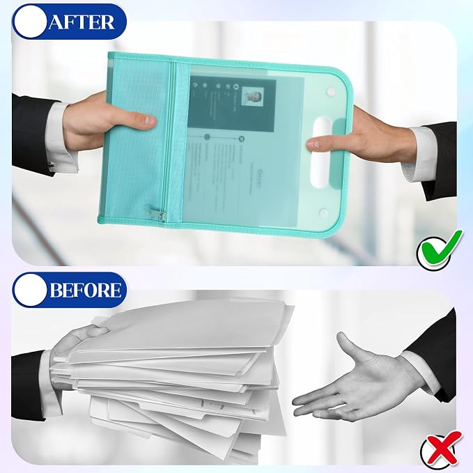 Fulmoon 4 Pcs A4 File Folders,13 Pockets File Organizer with Labels A4 Expanding File Vertical with Portable Receipt Document Organizer for Office School (Light Colors,9.45" X 14.17",Novelty)