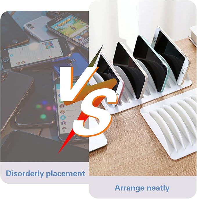 SnowTing 2 PCS Cell Phone Holder for Classroom, 24 Grids Multifunctional Desktop Phone Organizer for Office School Classroom, White