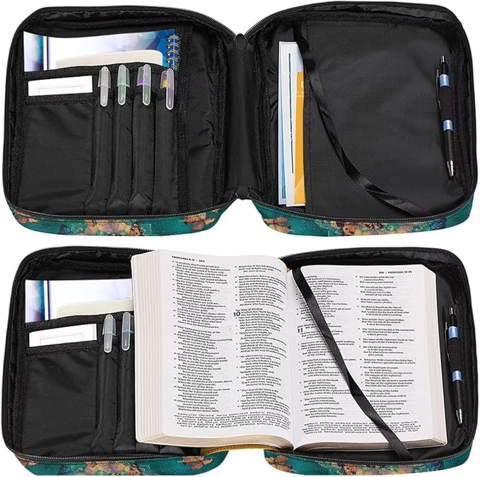 Coldinair Boho Butterfly Bible Case for Women Bible Bag Covers for Girls,Book Carrying Case Holder for Women,Fits for Standard/Large Size Bible