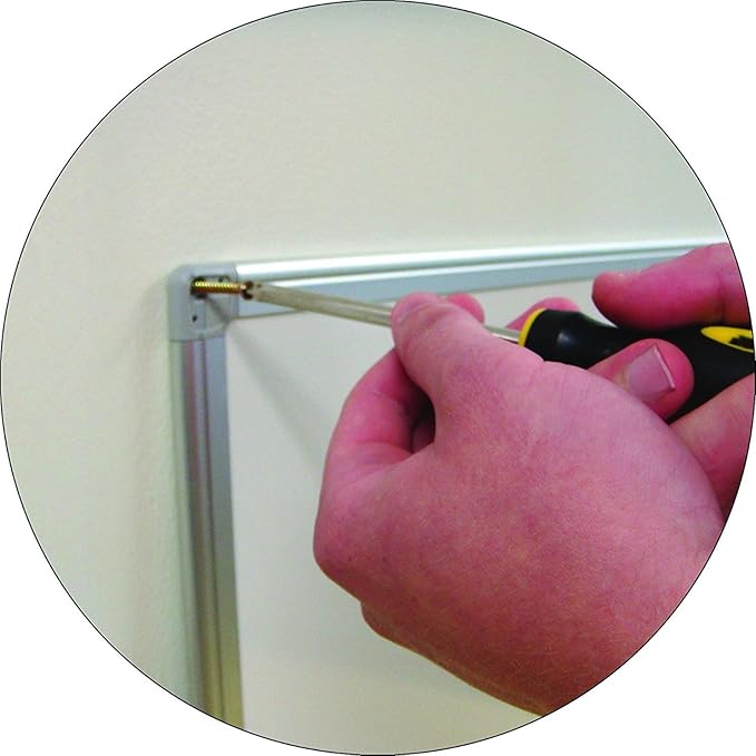 MasterVision Maya Series Magnetic Dry Erase Board, Porcelain Whiteboard, Snap-On Marker Tray, Wall Mounting Kit, 24" x 36", Aluminum Frame