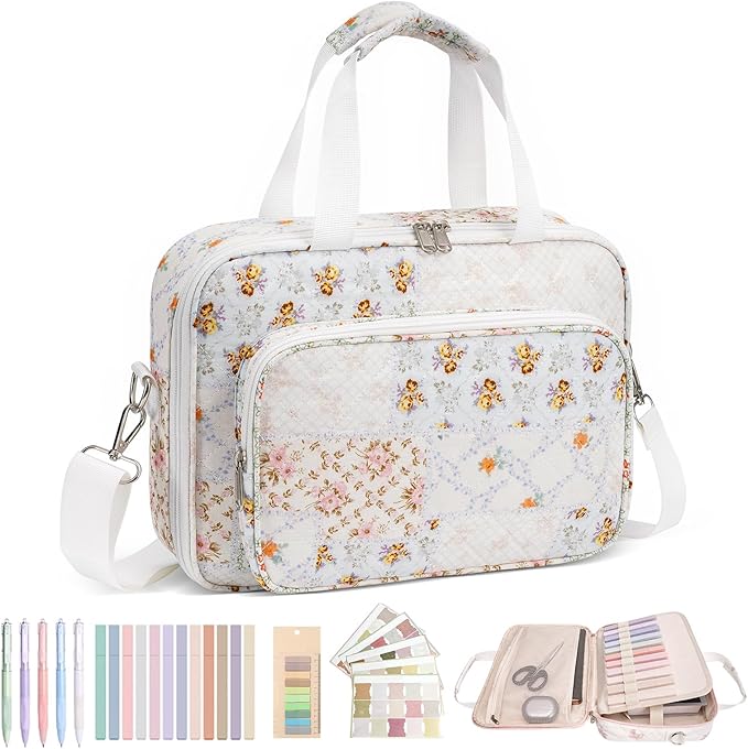 Bible Bag, Bible Cover Case for Women, Quilted Bible Cover with Shoulder Strap, Bible Bags for Women Organizer