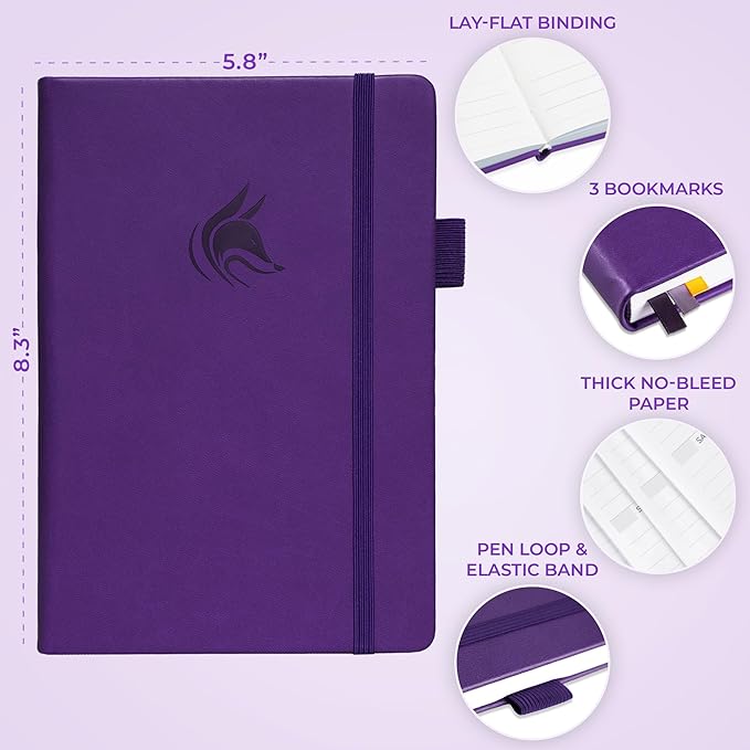 Clever Fox Planner Schedule – Undated Weekly & Monthly Life Planner with Time Slots, Appointment Book & Daily Organizer, A5 (Purple)