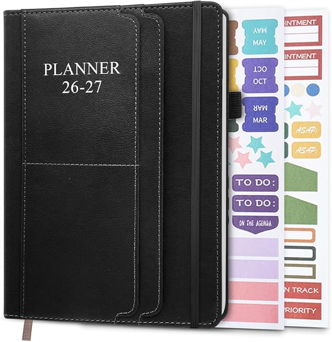 2026-2027 Planner - Weekly & Monthly Planner Runs from July 2026 to Dec 2027, 5.8" x 8.25", 18 Month Planners, 14 Notes Pages, Inner Pocket, PU Leather Hard Cover, Brown Monthly Planners 2026-2027