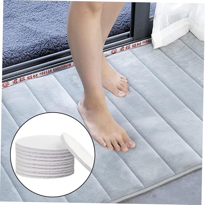 5 Sets Removable Adhesive Mounting Stickers of Non Slip Floor Mats Fixers for Secure Carpets for Home