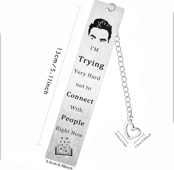 TV Show Bookmark Gifts David Merchandise Souvenir for Book Lover I’m Trying Very Hard Present for SC TV Show Fans who Love to Read (Trying Very Hard)