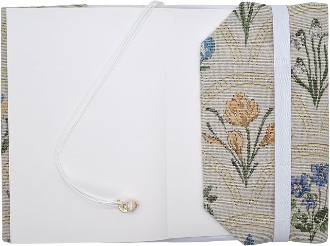 BLBMH 6x9 Bible Book Cover for Women, Non-Stretch Fabric Protector for Paperback, Handmade Soft Cloth Sleeve for Journals Notebooks | Privacy Reading Gift - WD Flower White