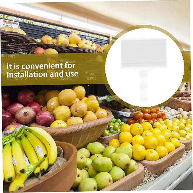 40pcs Plastic Hanging Shelf Label Holders Price Tags for Supermarkets Easy to Install Hook-style Design for Efficient Pricing Display