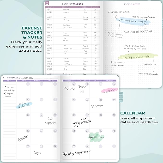 Clever Fox Bi Weekly Budget Planner – Undated Financial Organizer Book – Expense Tracker, Budgeting & Bill Notebook, A5 (Blue Surf)