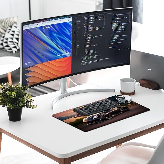 Large Mouse Pad Gaming Cool 370z JDM Cool Sunset Japanese Car Desk Mat Long Big Mousepad Extended Keyboard Computer Pad Office Desk Organizers and Accessories 23.6 x 11.8 inch